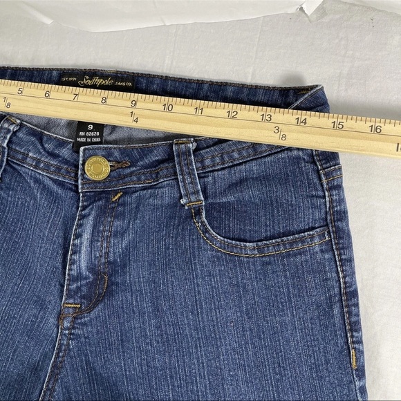 Southpole Jeans Womens 9 Bootcut Flare Mid Rise Medium Wash Pocket Bling Stretch - Picture 8 of 13